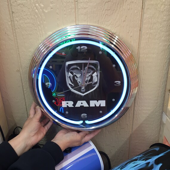 Neon Clocks / Dodge Ram Neon Clock / Garage Signs for Men / Etsy
