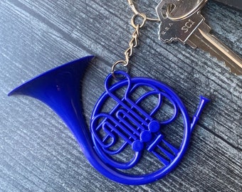 Blue French Horn Keychain Oversized/ HIMYM Gift/ Novelty Keychain/ Pop Culture/ TV Prop