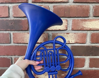 Blue French Horn Wall Sculpture / How I Met Your Mother/ Romantic Gift/ Proposal Prop/ Large Romantic Gesture/ HIMYM Prop Replica