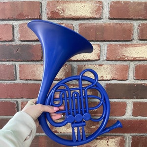 Blue French Horn Wall Sculpture / How I Met Your Mother/ Romantic Gift/ Proposal Prop/ Large Romantic Gesture/ HIMYM Prop Replica