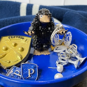 Treasure Finder Protector Jewelry Dish/ House Pride/ Magical Fantasy Creature/ Jewelry Stand/ Ring Plate/ Nerdy Art/ Bookworm Gift
