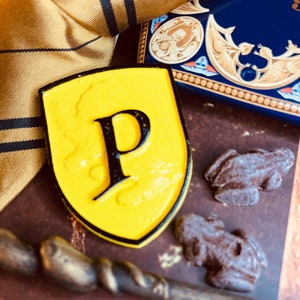 Puff Prefect Badge/ Badger House/ House Pride/ Magical School Student Cosplay/ Book Replica/ Prefect Pin/ Bookworm/ Nerd/ Prop Replica