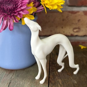 Friends Merch Figurine/ Pat the Dog/ White Greyhound/ Joey's Dog/ Friends Gift/ Pop Culture Christmas Ornament/ Greyhound Miniature