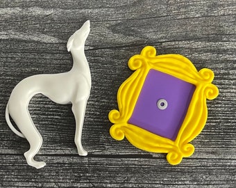 Friends Magnet Set/ White Greyhound/ Friends Themed Gift/ Friends Frame/ Peephole Frame/ Fridge Decor/ The One Where You