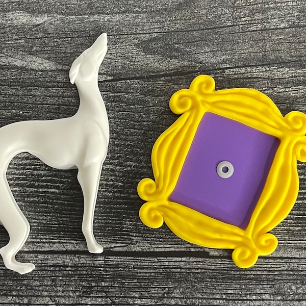 Friends Magnet Set/ White Greyhound/ Friends Themed Gift/ Friends Frame/ Peephole Frame/ Fridge Decor/ The One Where You