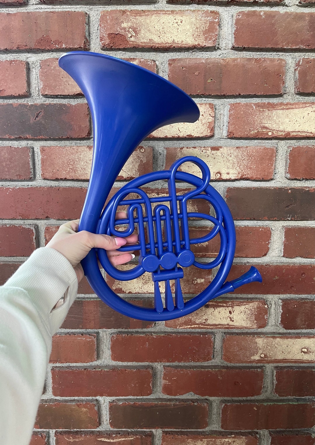 Blue French Horn Wall Sculpture / How I Met Your Mother/ Romantic Gift/ Proposal Prop/ Large