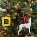 Friends Christmas Ornaments/ Friends Themed Gift Set/ Yellow Peephole Door Frame/ Pat Dog/ White Greyhound/  Gift 