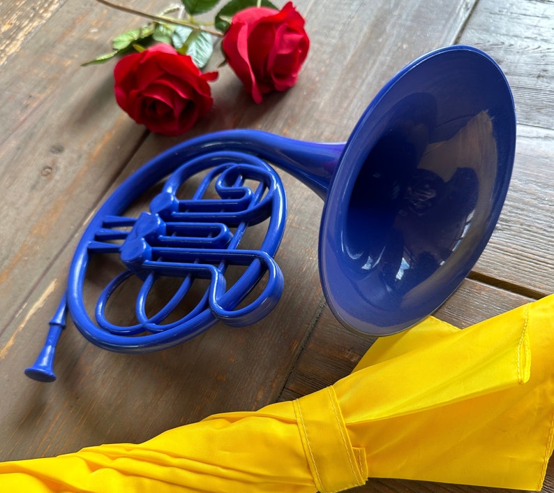 Fully 3D Blue French Horn/ Legen wait for it Dary/ HIMYM/ Proposal Prop Fully 3D 12 in