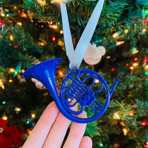 Blauwe Franse Hoorn Kerstornament - Legendarisch - wacht even - DARY Cadeau