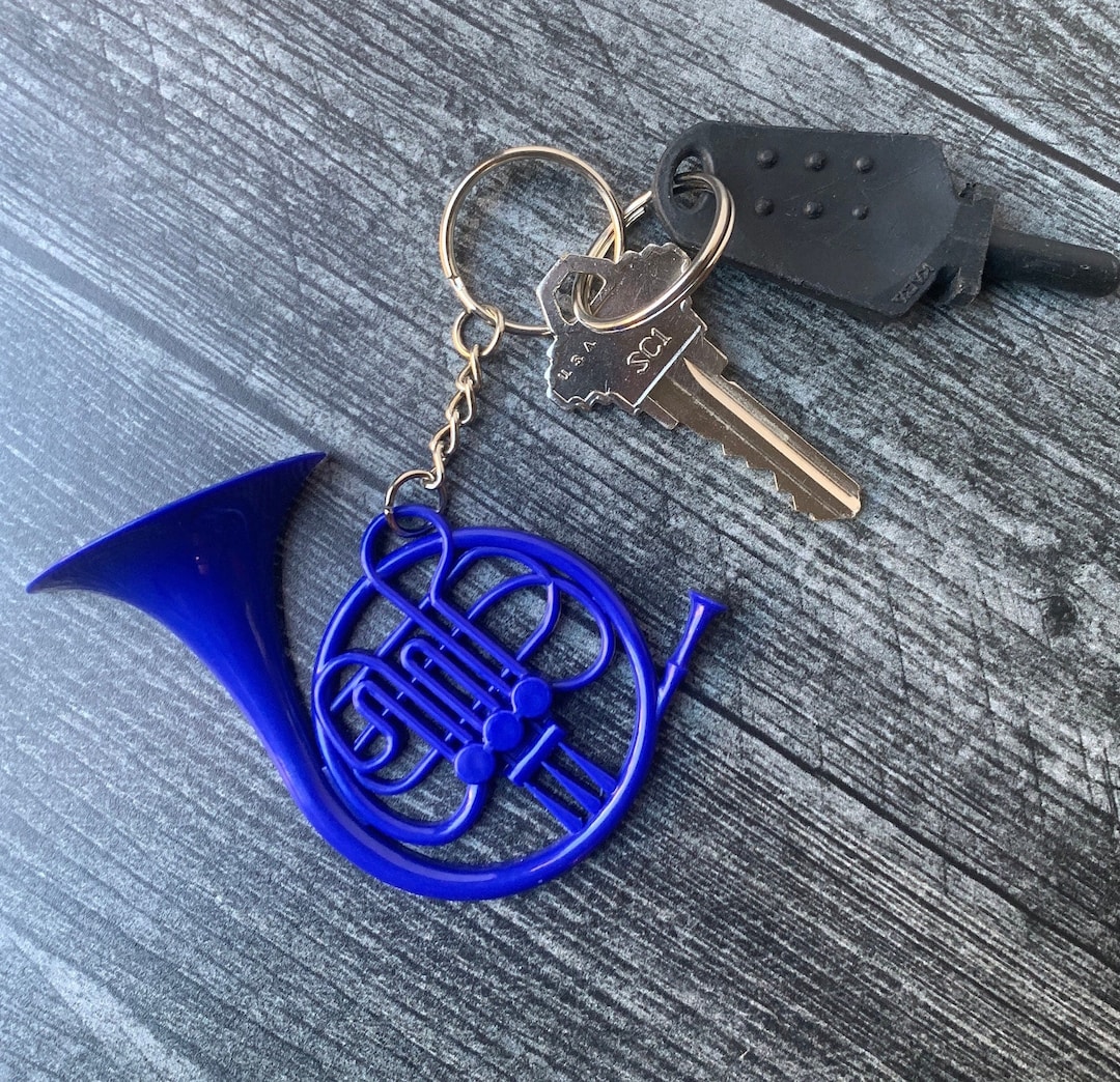 Blue French Horn Keychain Oversized/ HIMYM Gift/ Novelty Keychain/ Pop