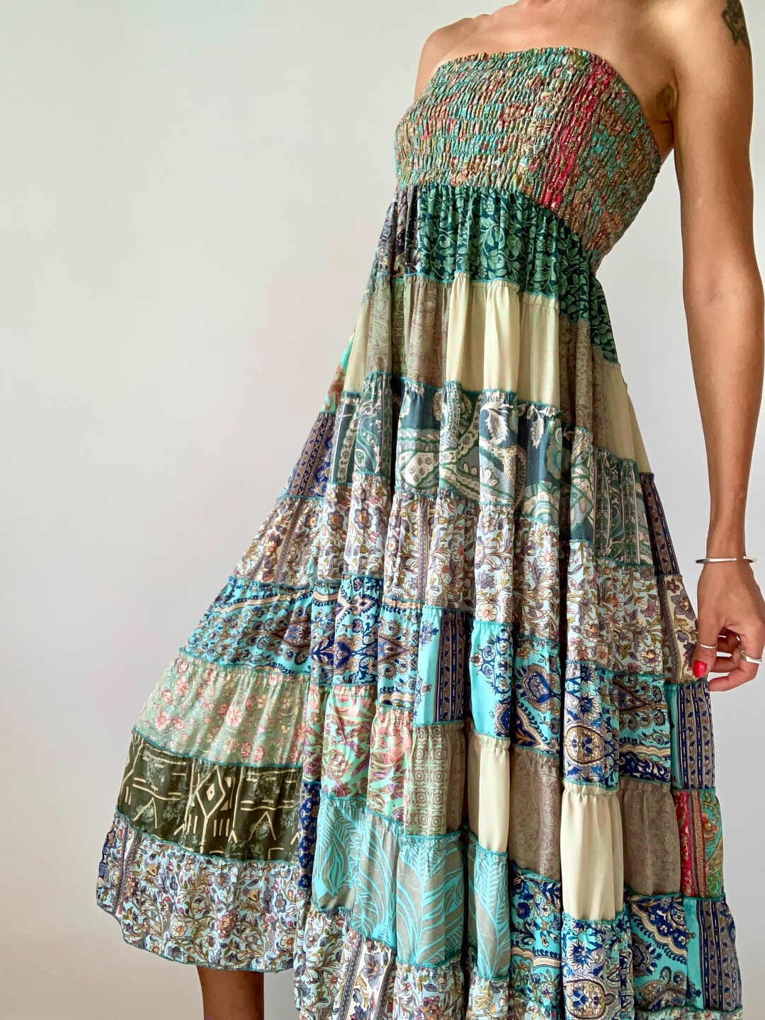 Dusty Plaid Smocked Sundress