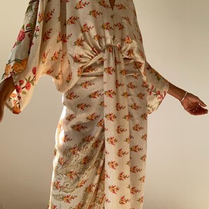 Oversize boho kaftan jedwabna letnia sukienka na okazjonalne wydarzenie gala strój jedwabna sukienka na imprezę modna i stylowa romantyczna luźna sukienka