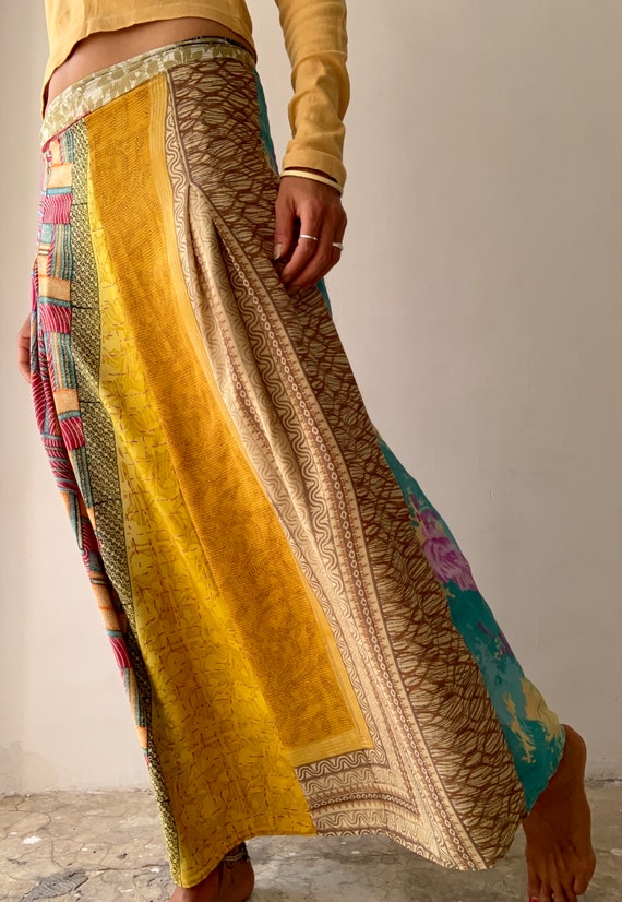 Belted boho maxi skirt sale