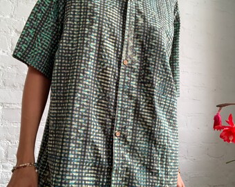 Sommerhemd lässige natürliche Boho Männer bequeme Bluse Urlaub tägliche tragen geknöpft einfach bescheiden leichte Hippie-Stil Shirt