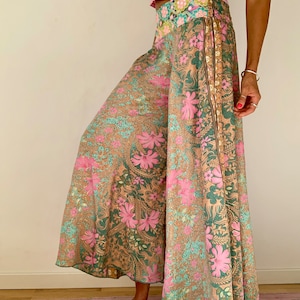 wide leg trousers flared bell bottoms flowy silky maxi skirt pant summer pastel comfy embroidered boho trousers extra loose palazzo pants