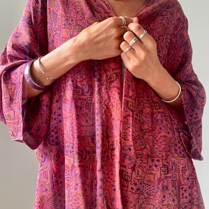 Camicia di seta oversize, blusa aperta sul davanti, top leggero e comodo, stile kimono, taglia unica, blusa adatta a tutte le occasioni, cardigan estivo, bolero.