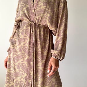 vintage zijden gewaad comfy relax huis jas spa resort badjas shirt zijden ochtendjurk boho lichtgewicht kamerjas
