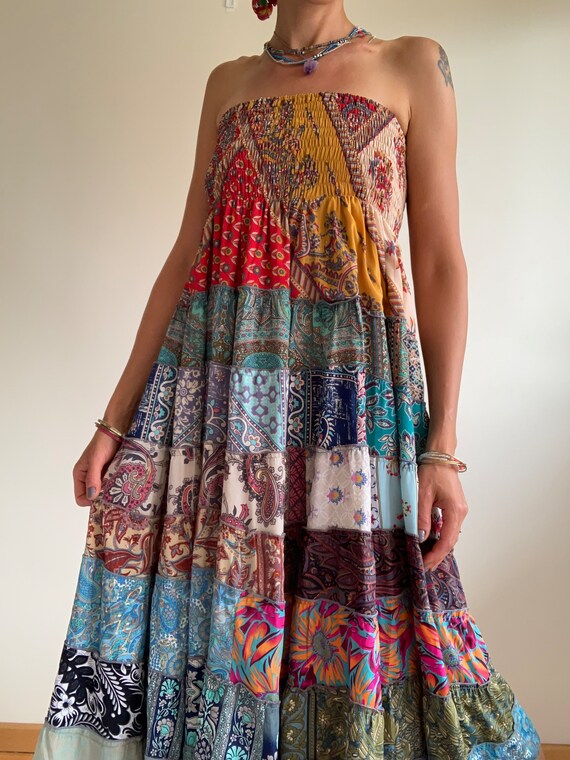 patchwork maternity dress