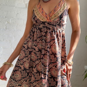 Summer halter dress beach cami strap dress boho floral ibiza party night out petite anytime sundress wide loose floaty open back dress