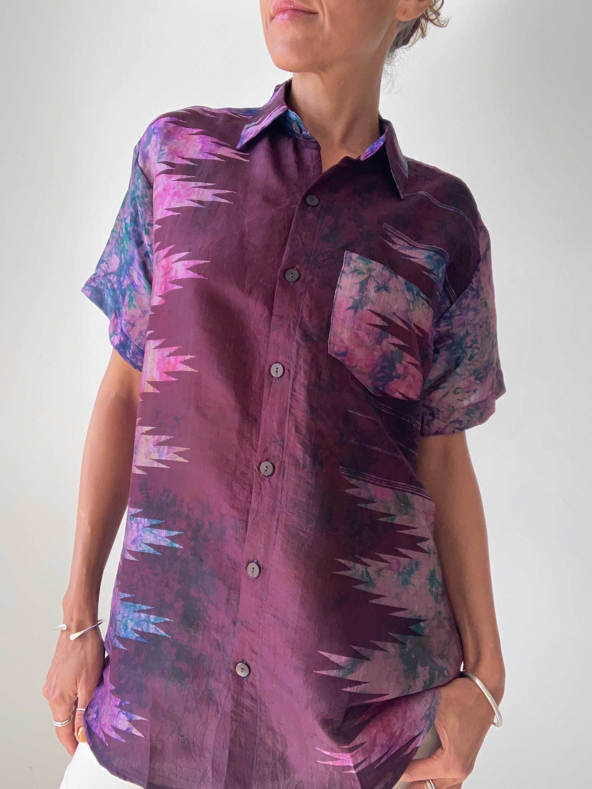 Herren Seidenhemd für den Sommer 2019 Sommerhemd leicht luftig leicht locker legere Bluse Urlaubs Ferien Seidenhemd unisex style Party Top