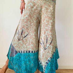 Extra loose bell bottoms lightweight flared boho chic style silk pants comfy palazzo trousers breezy wide leg pants for every occasion