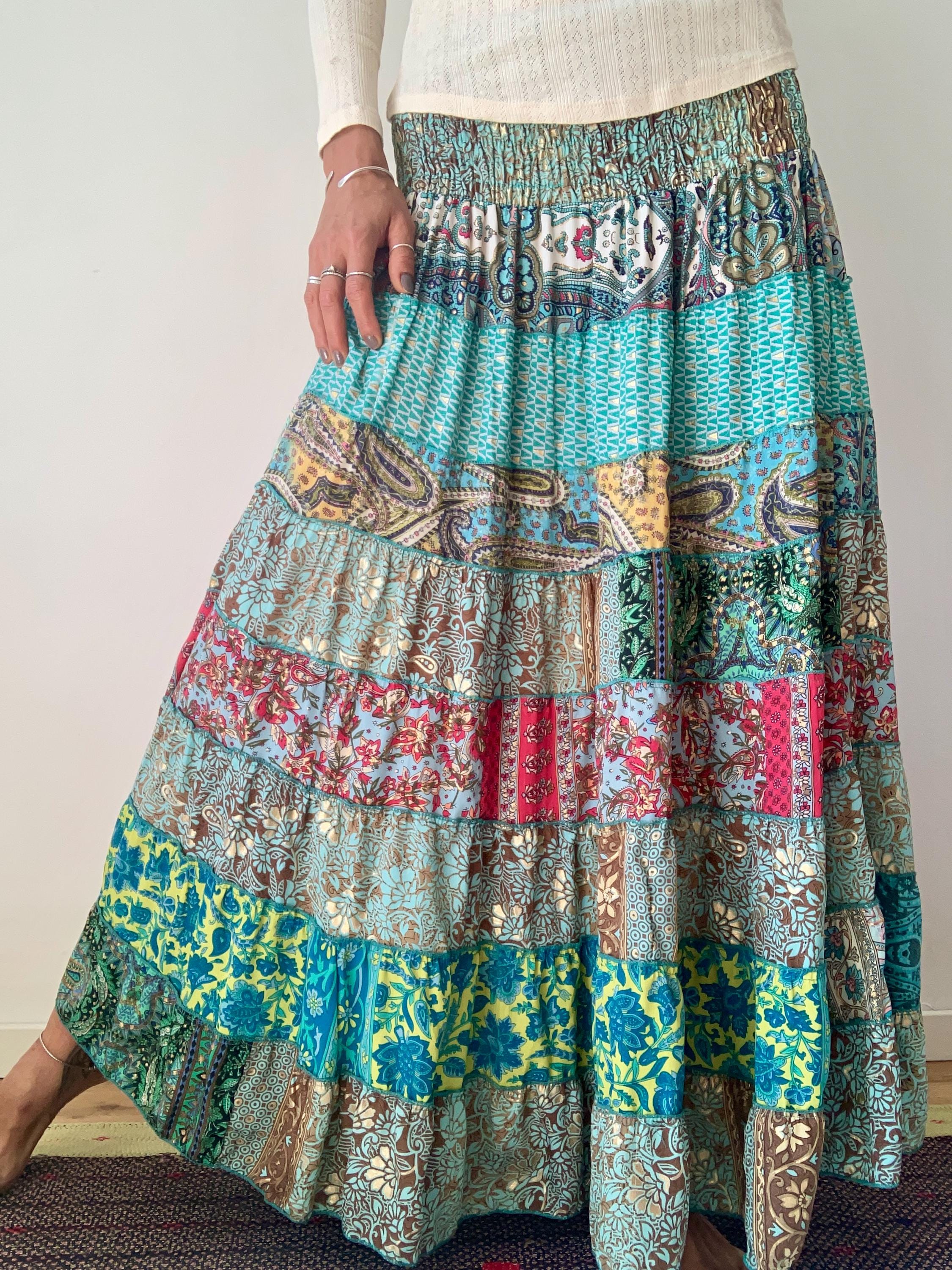 POPPY Flower ribbon tiered skirt(白スカート)