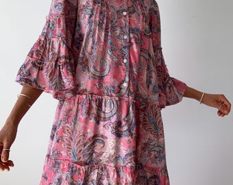 Oversized tuniek met ruches mouwen korte jurk casual babypopjurk losse losvallende uitlopende jurk vrije maat cocktailjurk voor zwangerschap