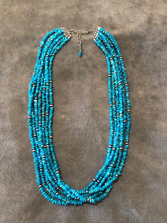 7 Strand Turquoise Necklace Etsy Australia
