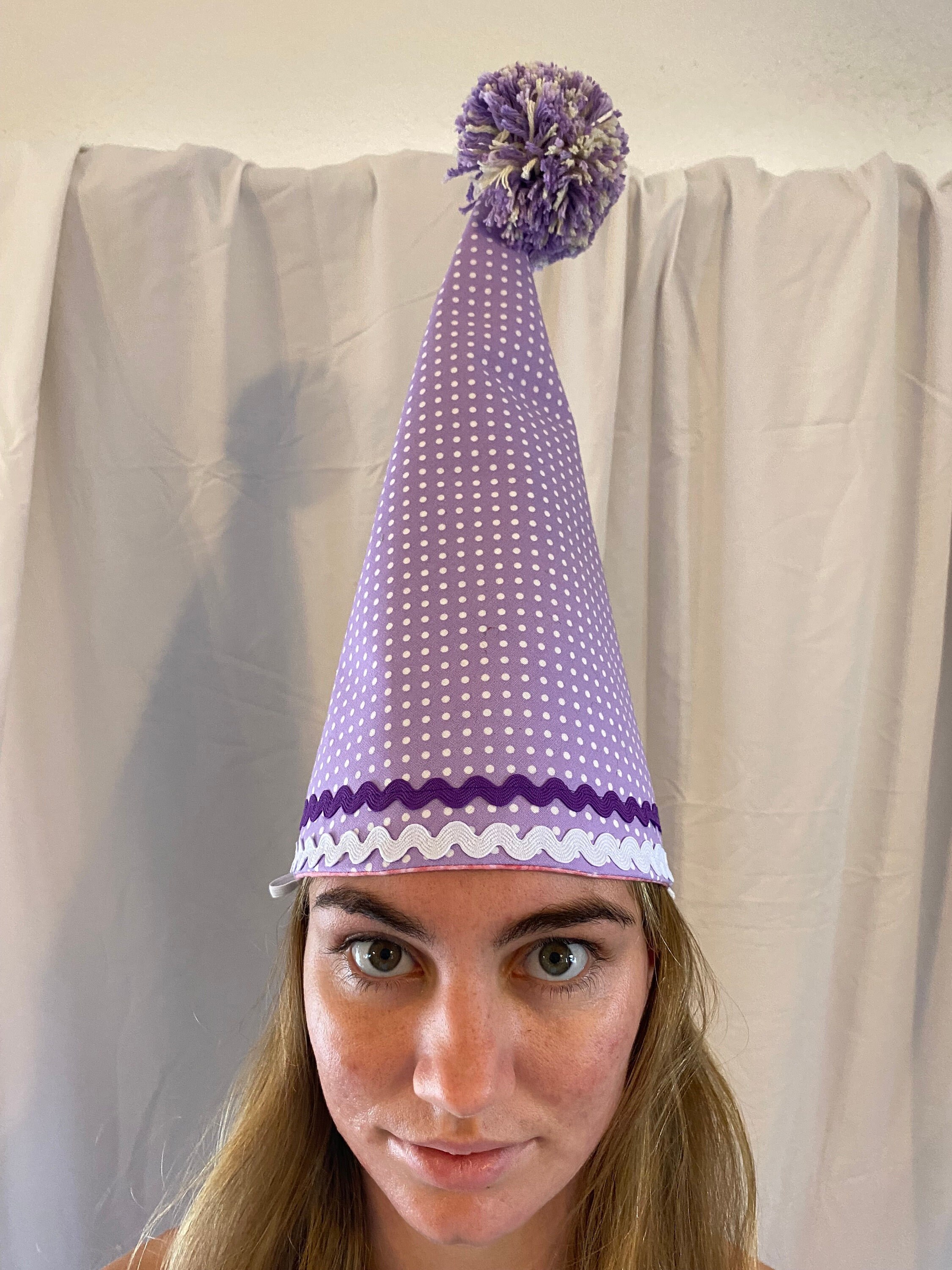 Classic lined cone clown hat