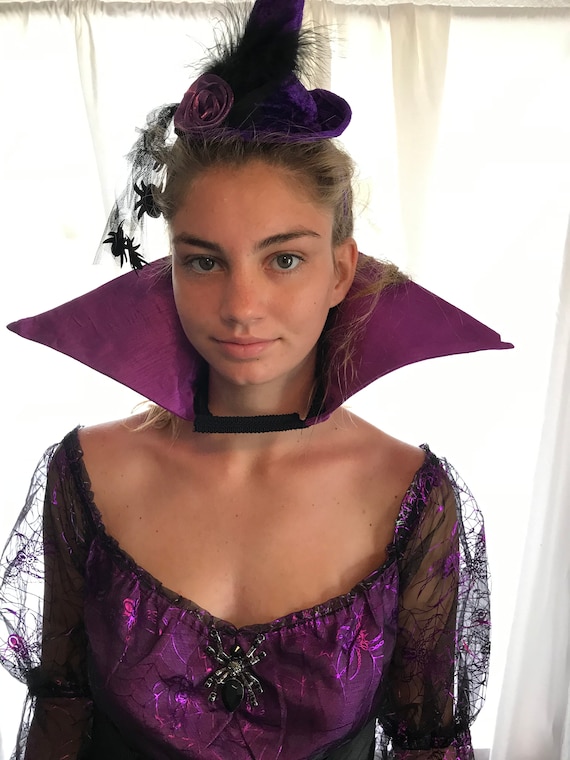 Halloween costume Black spider and feathers purple headband il_fullxfull.3467577789_rp3k.jpg main image 4