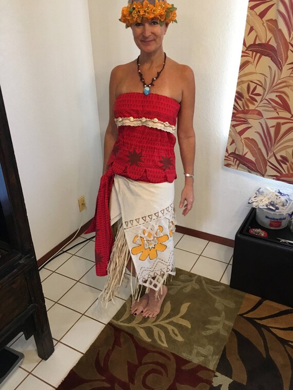 Woman S Moana Costume Grass Skirt Hand Painted Wrap Etsy Woman S Moana Costume Grass Skirt Hand Painted Wrap Etsy