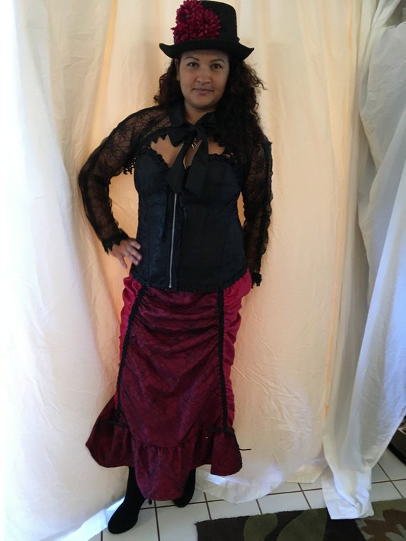 Steam Punk Spider Queen witch vampire Plus Size Costume high low