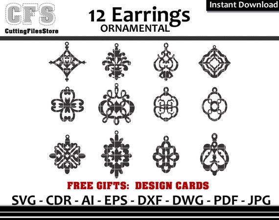 Download Free Earrings Svg Ornamental Cut Files Gifts Etsy SVG Cut Files
