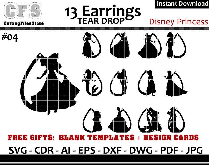 Download Gifts Earrings Svg Tear Drop Disney Princess Cut Files Clip Art Art Collectibles Advancedrealty Com