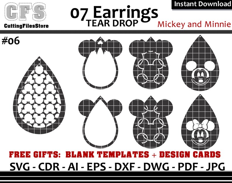 Free 138 Disney Earring Svg Free SVG PNG EPS DXF File