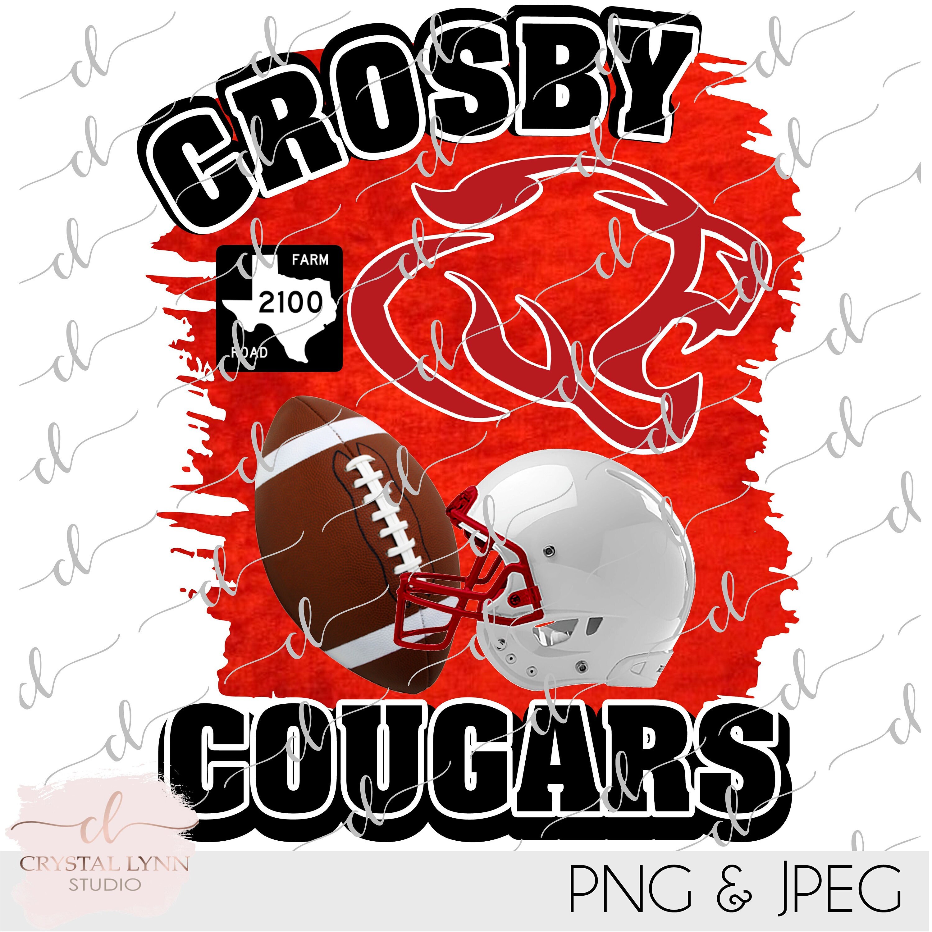 Crosby Cougars Football FM 2100 - School Spirt- Instant Download - Etsy