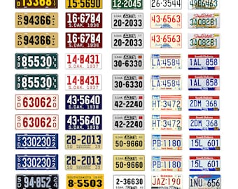 scale model car assorted USA license plates South Dakota state tags 1/18 1/25 1/43 1/64