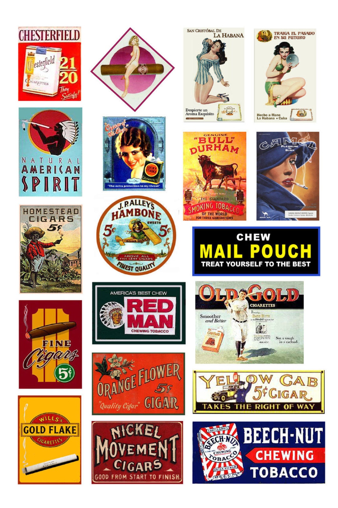 Miniature Scale Model Vintage Chewing Tobacco Cigar Cigarette Signs ...