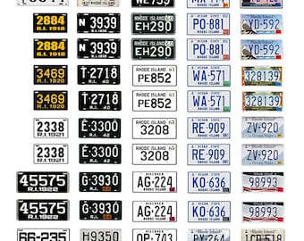 scale model car assorted USA license plates Rhode Island state tags 1/18 1/25 1/43 1/64