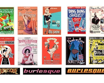 miniature scale model burlesque theater posters
