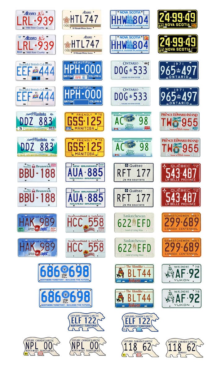 scale model car Canada license tag Canadian plates