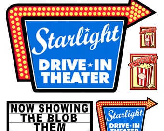 miniature scale model Drive-In Movie Signs