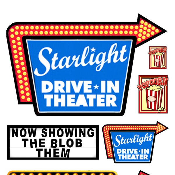 miniature scale model Drive-In Movie Signs