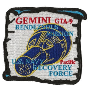 Programa espacial NASA Gemini 9 GTA-9 Buque de la Marina de los EE. UU. Parche de la fuerza de recuperación del Pacífico