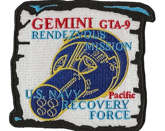 NASA Gemini 9 GTA-9 space program US Navy ship Pacific recovery force patch