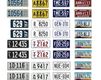 scale model car assorted USA license plates Arizona state tags