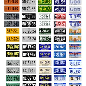 scale model car assorted USA license plates Michigan state tags