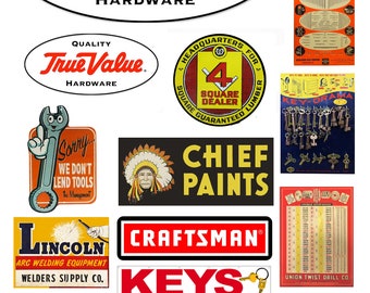 miniature  scale model diorama hardware store signs