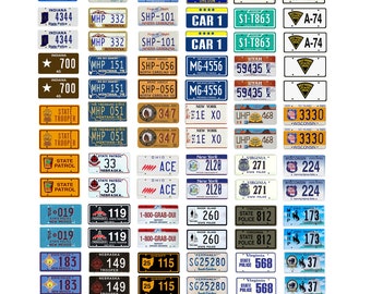 scale model state police car license tag plates highway patrol set