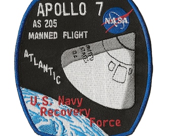 NASA Apollo 7 space program US Navy ship Atlantic recovery force patch